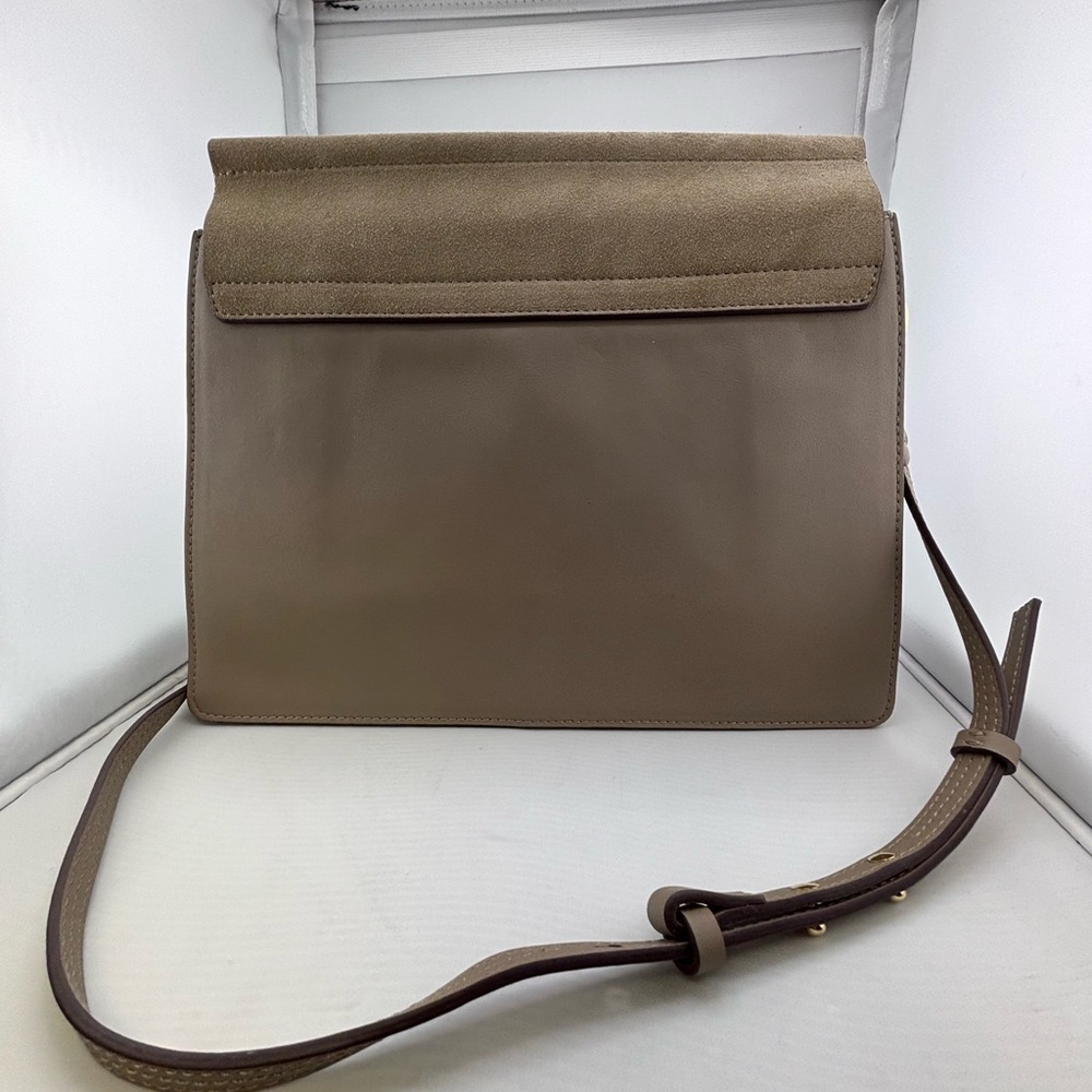 Chloé Faye Medium Shoulder Bag Suede & Leather Motty Grey - Picture 7 of 16